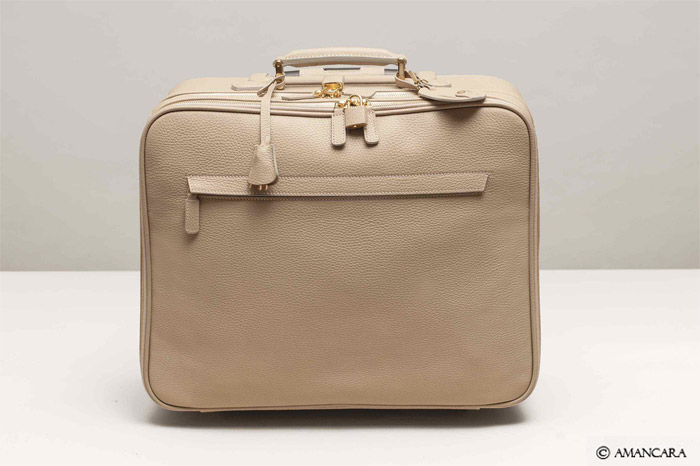 AMELIA CREAM LEATHER PILOT BAG