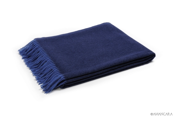 Buy online luxury Italian basilea blue cashmere throw Amancara