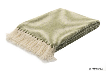 BERN CASHMERE THROW - GREEN 