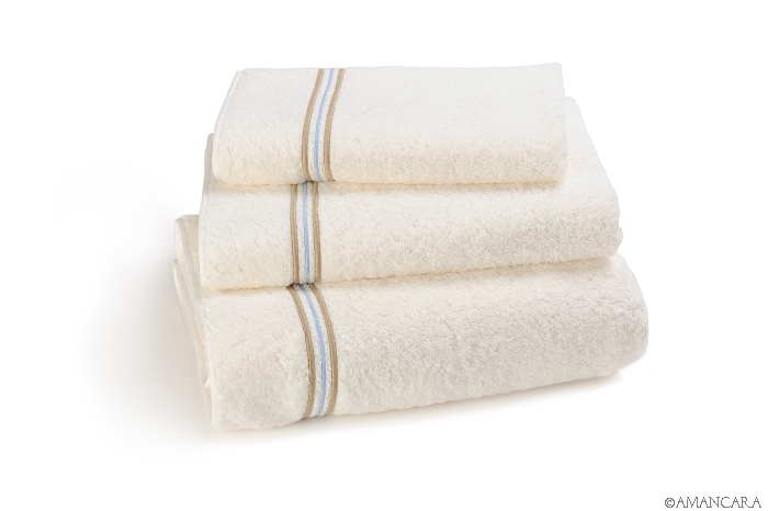 Buy online luxury Italian geneve bath towels cream beige blu