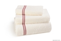 GENEVE BATH TOWELS CREAM-RED