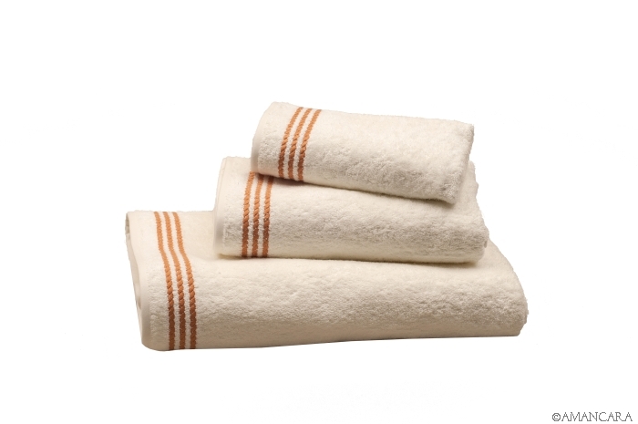 MEDICI BATH TOWELS ORANGE EMBROIDERY