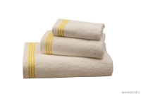 MEDICI BATH TOWELS YELLOW EMBROIDERY