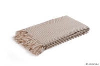 PIED DE POULE CASHMERE THROW- BEIGE