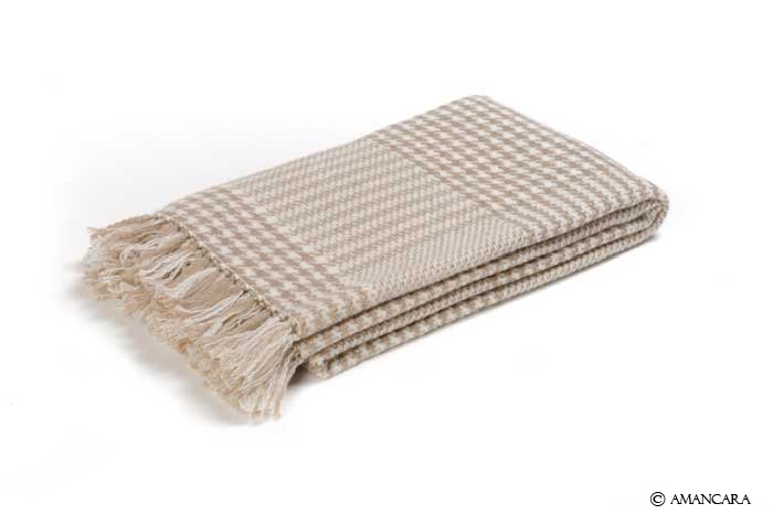 PRINCIPE DI GALLES CASHMERE THROW BEIGE