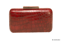 RED CROCODILE CLUTCH