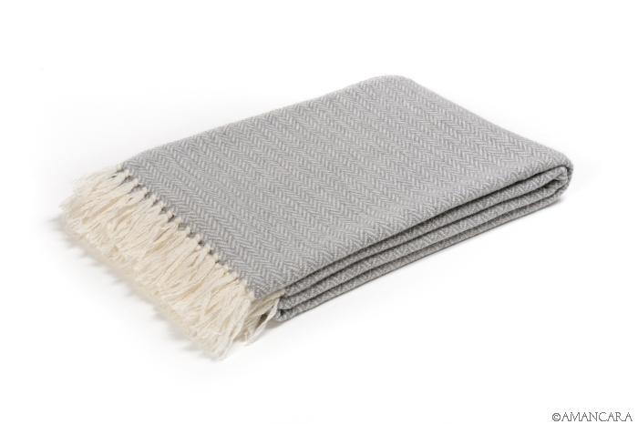 ST. MORITZ CASHMERE THROW-GREY